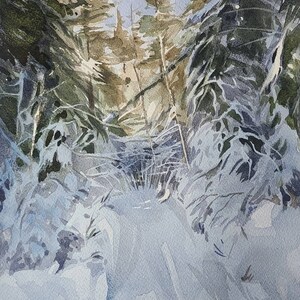 Winter Landscapes, Canadian Landscapes, Original Watercolor, Snow Landscape,