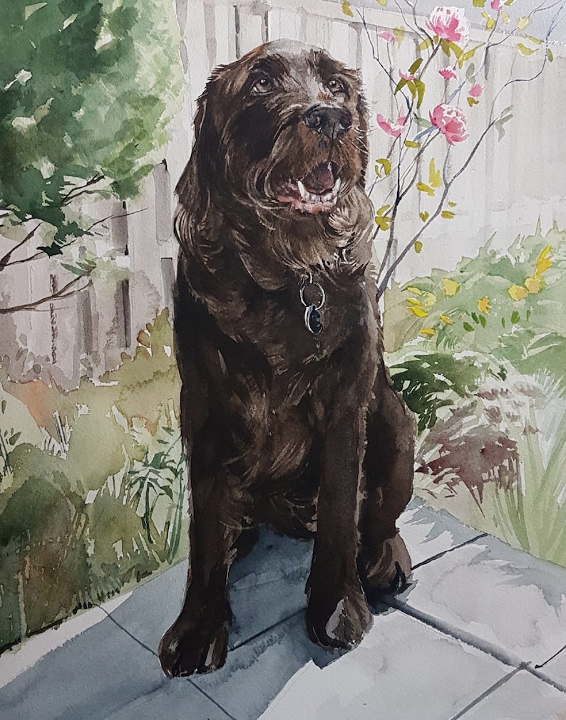 Custom Hand Painted Portrait of your Pet Portraits from photos ultimate gift veterinary pet loss Rainbow Bridge image 4