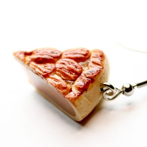 Pecan Pie Slice Charm, Polymer Clay Food Jewelry, Progress Keeper, Stitch Marker, Miniature Food Jewelry, Earrings, Wine Glass Charm, Cute