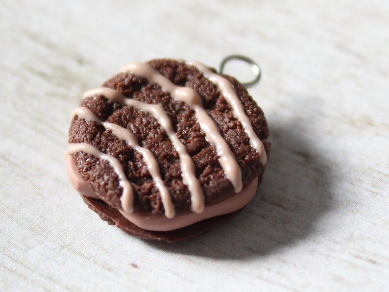 Ready to ship Stitch Marker Bracelet Charm Progress Keeper Fudge Round Snack Cake Charm