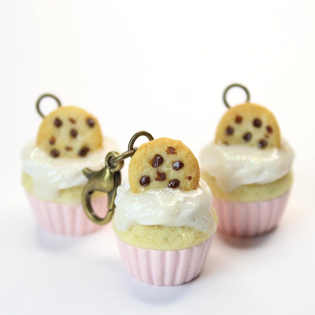 Chocolate Chip Cookie Cupcake Charm - Etsy