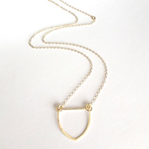 CREST NECKLACE Minimalist Gold Necklace Hammered Arch Necklace Simple Gold Necklace image 3