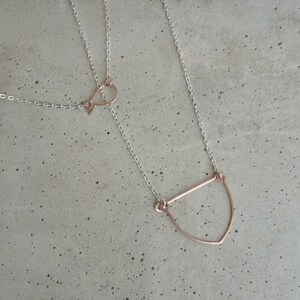 CREST NECKLACE Minimalist Gold Necklace Hammered Arch Necklace Simple Gold Necklace image 4