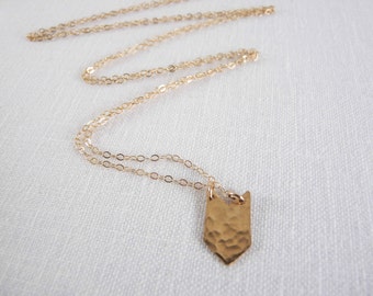 CARDINAL NECKLACE - Little Gold Chevron Necklace - Delicate Gold Necklace - Geometric Pendant Necklace