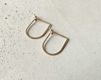 PETITE ARCH HOOPS - Little Arch Hoop Earrings- gold, rose gold, sterling silver, Minimalist Earrings, Minimal Earrings, Geometric Hoops