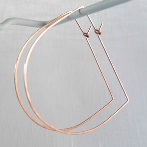 LARGE CRATER HOOPS Semi-Circle Hoop Earrings Half Moon Hoops Arch Hoops 14k Gold Filled, Rose Gold Hoop Earrings image 2