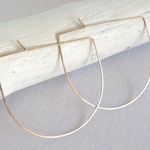 LARGE CRATER HOOPS Semi-Circle Hoop Earrings Half Moon Hoops Arch Hoops 14k Gold Filled, Rose Gold Hoop Earrings image 4