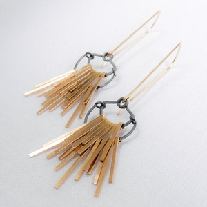 BETEL FRINGE EARRINGS - Layered Fringe Earrings - 14k Gold Filled or Sterling Silver Layered Fringe Earrings
