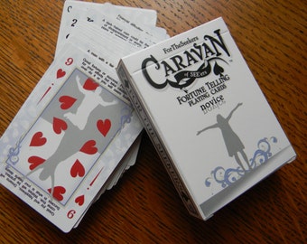 Caravan of SEE'ers Fortune Telling Playing Cards - blue "novice" deck with chart.