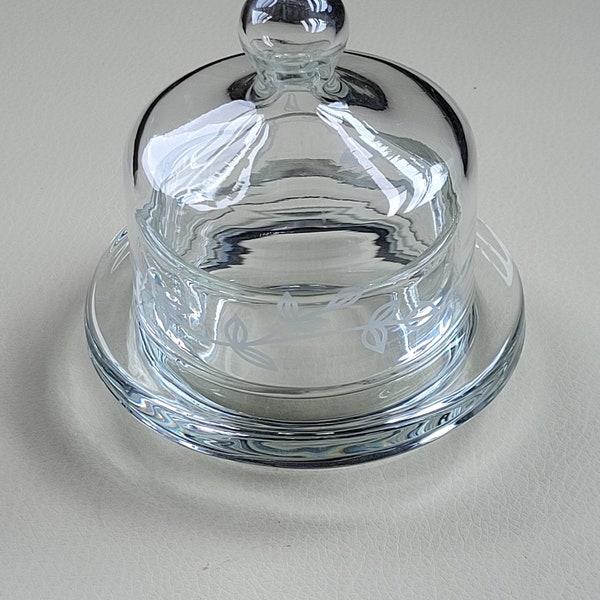 Vintage Princess House Heritage Crystal Baby Cakes Mini Butter Dish with lid