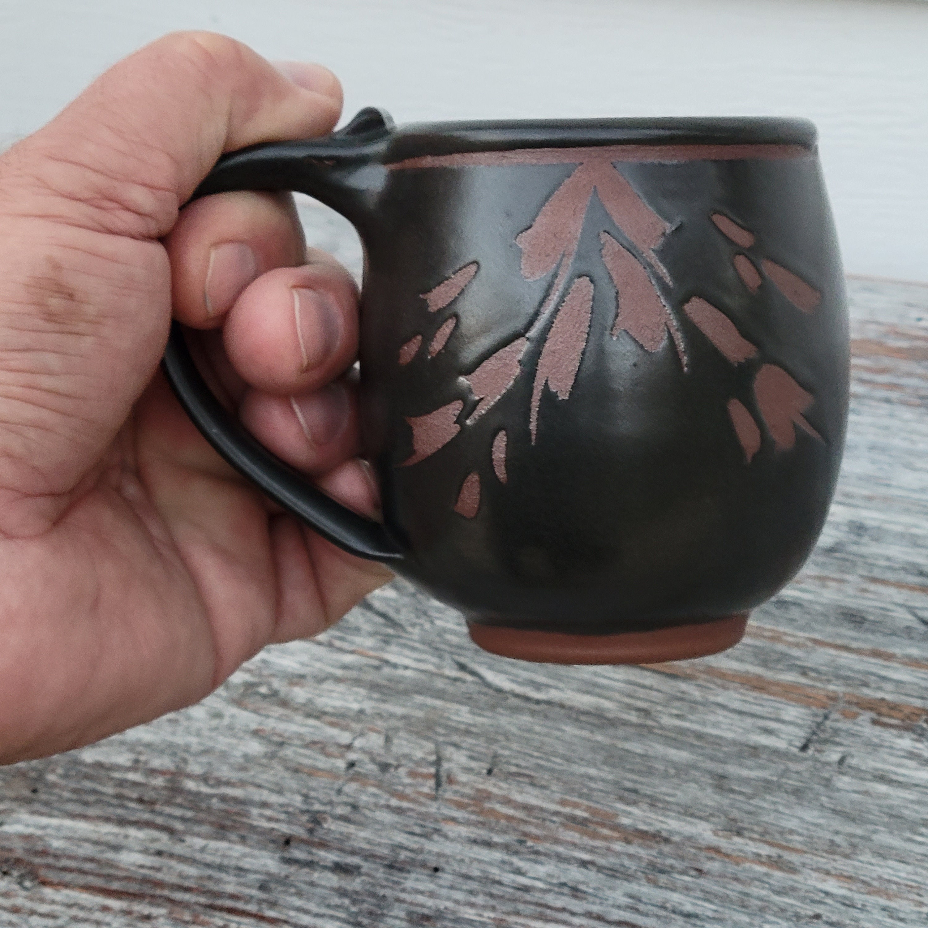 Pottery coffee Mug / Cup Studio Art Pottery, Signed 1988, 11 Oz., pottery mug
