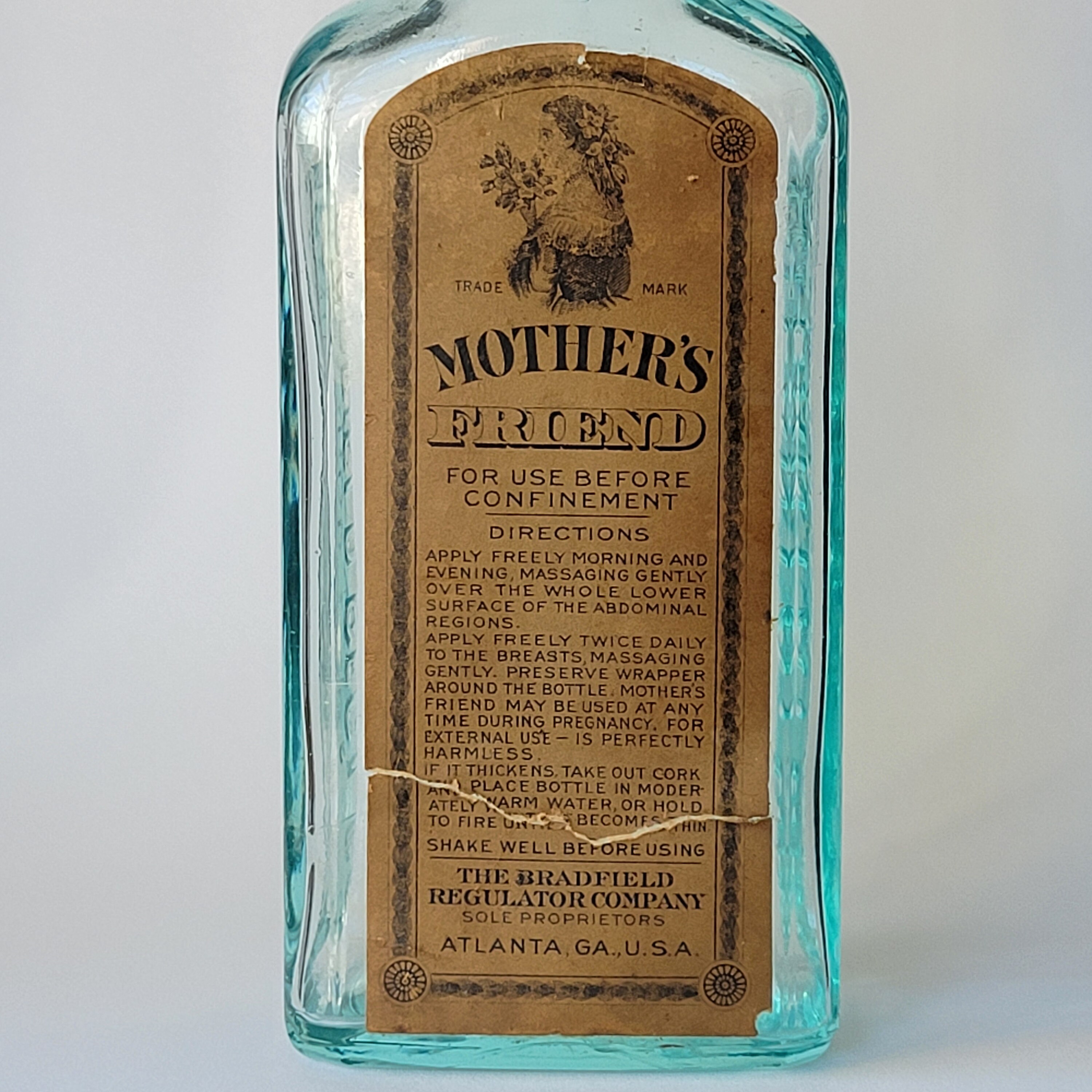 Antique - Vintage - Old Medicine Cure Bottle ~ the Mothers Friend
