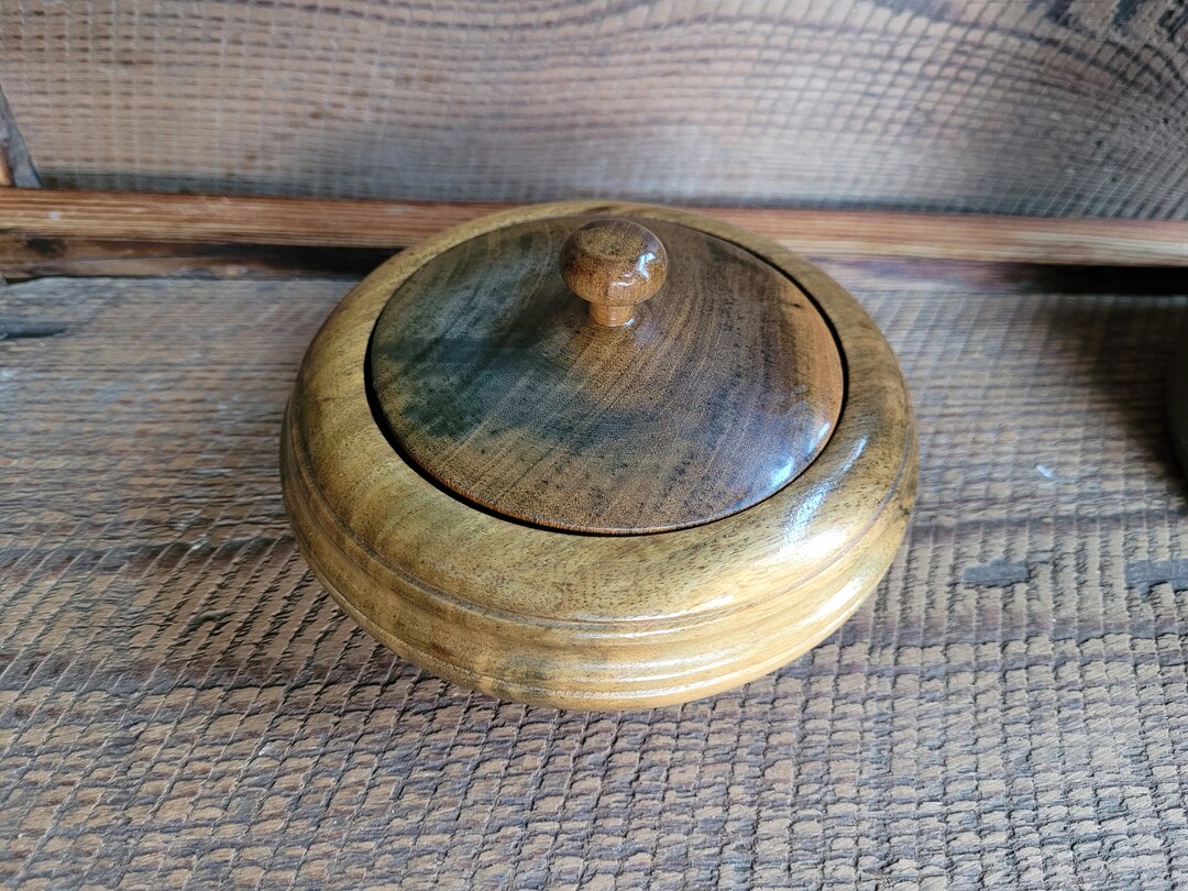Wooden Container With Lid, Wood Container Vintage, Rustic Primitive