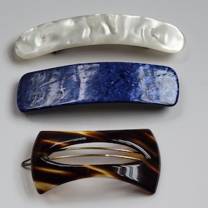 Vintage Retro Barrette Hair pin Made in France Hair Accessory French Clasp Plastic / Acrylic Top, Hair Care