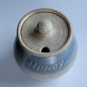 Pottery Honey Jar, Kitchen Storage, Small Jar, Container, Kitchen, Hand made Pottery Signed/Stamped