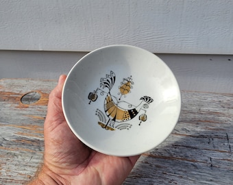 Vintage  Norske Design Rooster Plate Scandinavian Mid Century Modern dish /plate 5.75”