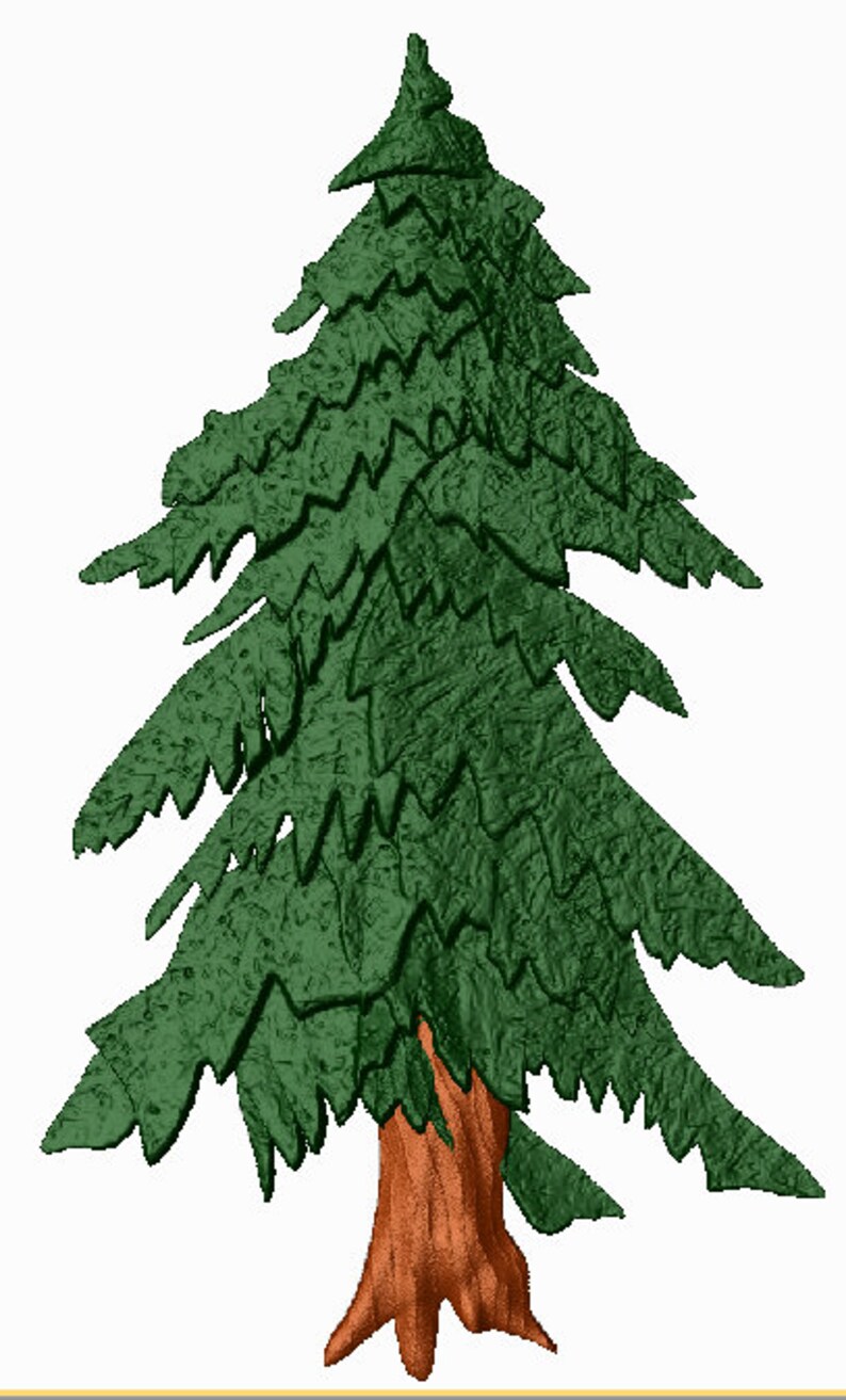 Hemlock Tree 3d Solid Model Carving, 3d in OBJ. STL and 3DS Formats