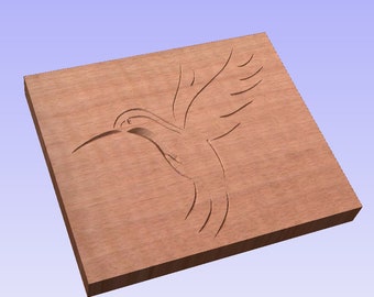 Humming Bird 7w" x 6h" g code cut file immediate instant download grbl and x carve beginner g code files great size for 3018 cnc machine