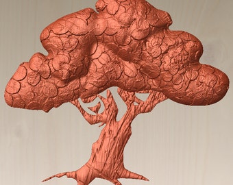 Tree of life 3D Solid model for CNC routers, mills cutting file instant download, digital download, nice project textured model no g code.