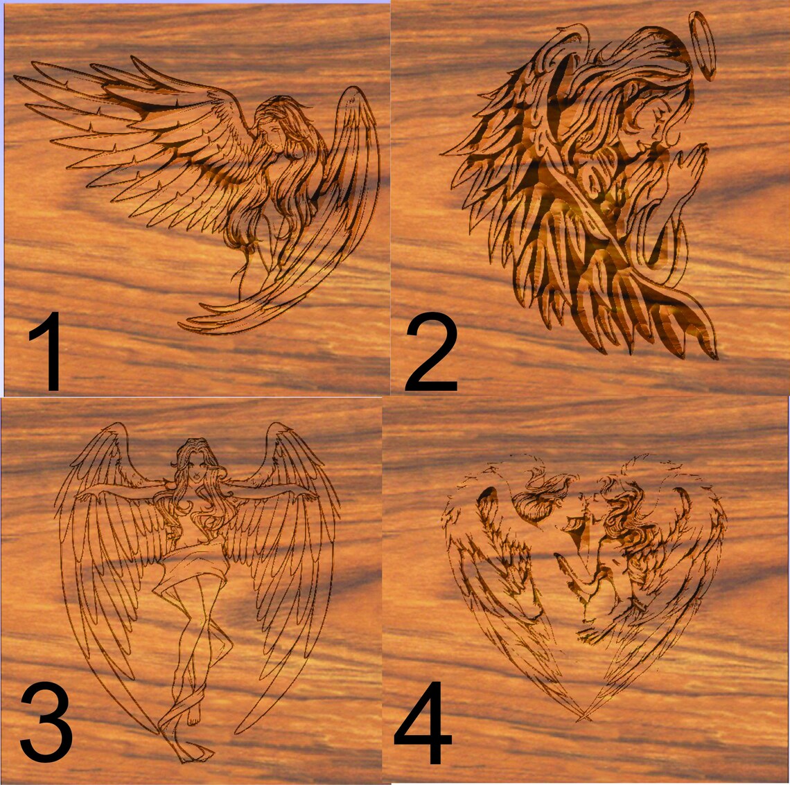 2.5 D Inch & Metric Angels 1-4 Cut Files CNC Router G Code Files ...