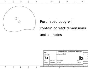 Timberly and WoodMizer Band SawMill Blade sharpening Cam Timberly and Wood Mizer Cam g code, dxf, stl, svg, and crv3dclip Immediate download