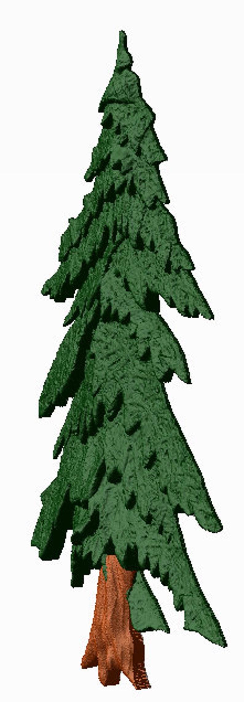 Hemlock Tree 3d Solid Model Carving, 3d in OBJ. STL and 3DS Formats