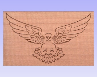 Bald Eagle 2.5D 6" x 10" g code cut file immediate instant download grbl and x carve beginner g code files great size for 3018 cnc machine