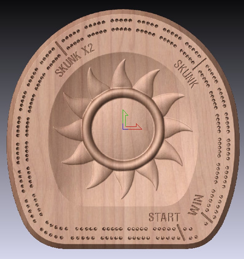 Sun Shape Cribbage Game Board CNC G Code Machine Art Immediate Etsy