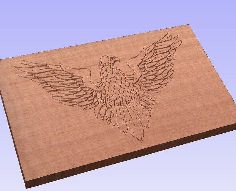 Bald Eagle 2.5D 6 x 10 g code cut file immediate instant download grbl and x carve beginner g code files great size for 3018 cnc machine image 2