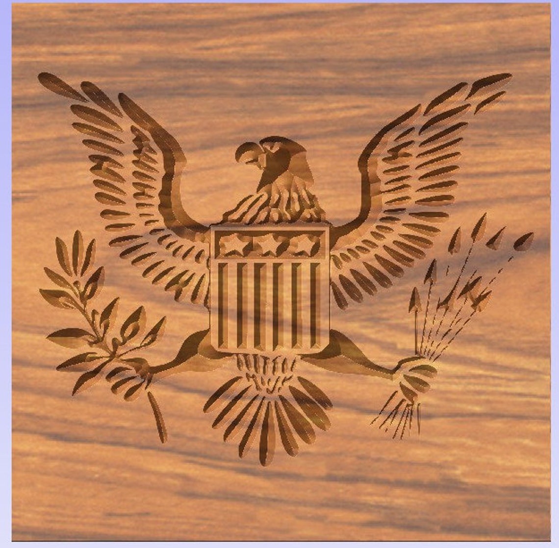 Bald Eagle 2.5 D CNC router g code cut file immediate instant Etsy