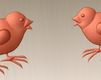 Baby Chick 3D modelo sólido solo obj, 3ds, patrón de tallado de madera stl enrutadores CNC y molinos descarga inmediata instantánea entrega digital pollo
