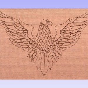 Bald Eagle 2.5D 6 x 10 g code cut file immediate instant download grbl and x carve beginner g code files great size for 3018 cnc machine image 1