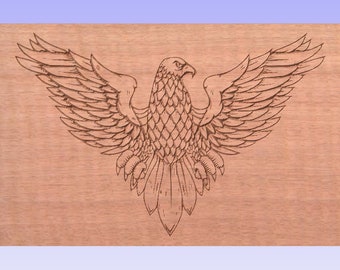 Bald Eagle 2.5D 6" x 10" g code cut file immediate instant download grbl and x carve beginner g code files great size for 3018 cnc machine