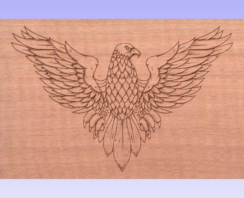 Bald Eagle 2.5D 6 x 10 g code cut file immediate instant download grbl and x carve beginner g code files great size for 3018 cnc machine image 1