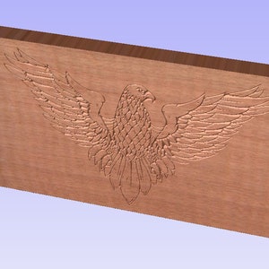 Bald Eagle 2.5D 6 x 10 g code cut file immediate instant download grbl and x carve beginner g code files great size for 3018 cnc machine image 3