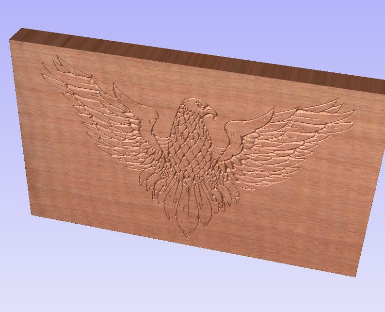 Bald Eagle 2.5D 6 x 10 g code cut file immediate instant download grbl and x carve beginner g code files great size for 3018 cnc machine image 3