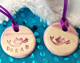 Mermaid Ornament in Purple for Christmas, Hanukkah or Chrismukkah - Dream Ornament - Christmas Ornament - Ocean Gift - Mermaid Star Gift