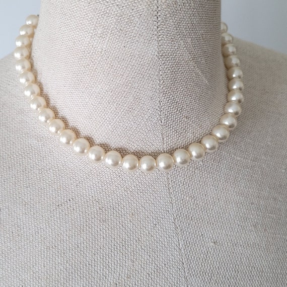 Vintage Faux Pearl Choker Necklace 12 inch JAPAN … - image 3