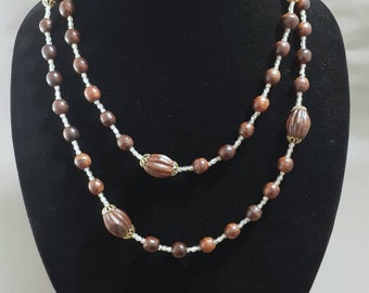 Fantastic Rare KENNETH Jay LANE Wood Bead Necklace Vintage KJL Necklace Vintage Designer Necklace Kenneth Jay Lane Jewelry