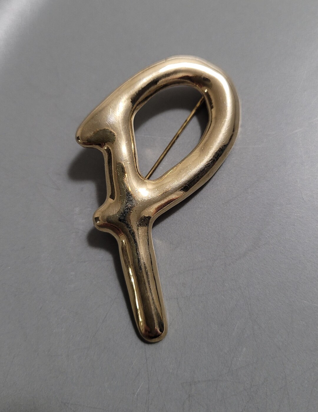 Vintage Large Letter P Brooch Unsigned Statement Brooch Bold Brooch ...