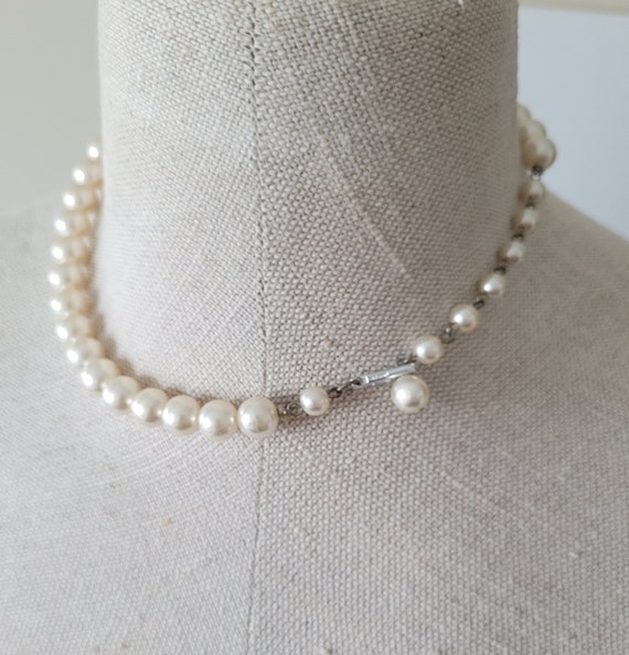 Vintage Faux Pearl Choker Necklace 12 inch JAPAN … - image 4