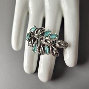 Beautiful Rare Vintage GRG REC Silver Colored Blue Rhinestone Flower Brooch Blue Brooch Rhinestone Pin Vintage Pin Vintage Jewelry