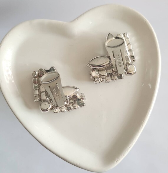 Vintage Beautiful KRAMER Earring Set Silver Clip … - image 3