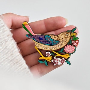 William Morris Strawberry Thief Brooch