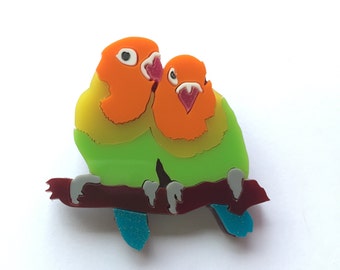 Lovebird Brooch