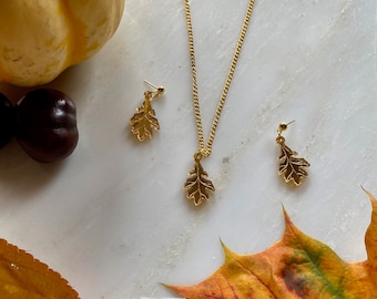 Autumn Oak Leaf Necklace