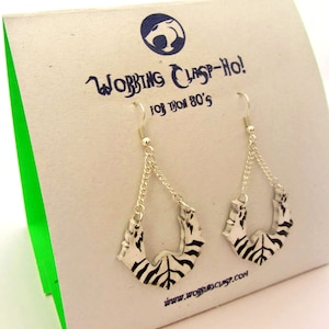Thundercats laser cut 80&#39;s Bengali dangle earrings