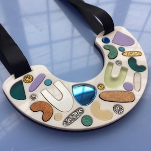 Wintery Terrazzo Statement Necklace