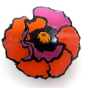 Laser geschnitten Mohn Brosche