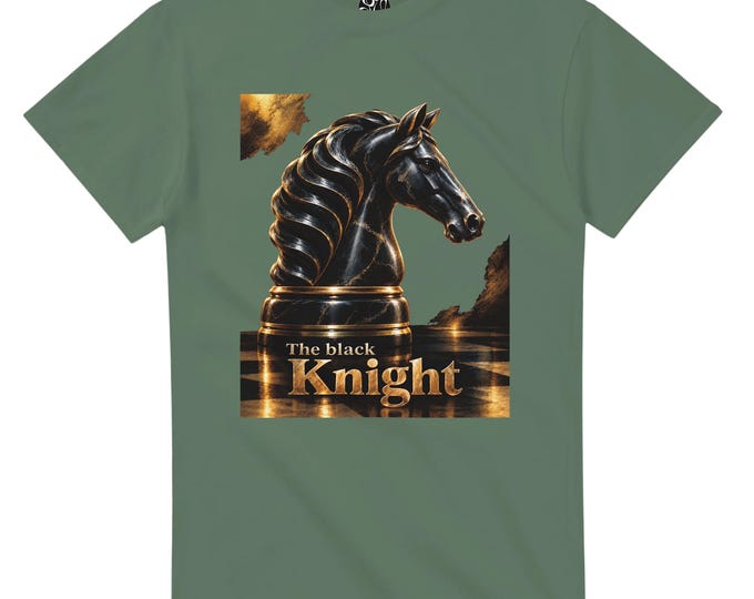 The Black  Knight - Chess  Unisex Crewneck T-shirt |Horse head graphics